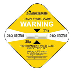 Place shock indicator 0.3 – 0.6 m from floor. On larger or palletized shipments, use two labels placed on opposite sides of carton diagonally